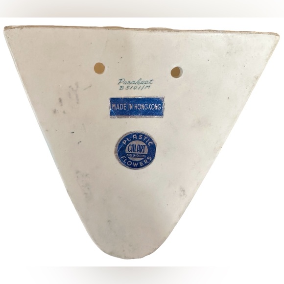 Vintage Wall pocket Vase Parakeet Colorful MCM DESIGN-Great History 1940’s Bird - Picture 5 of 10